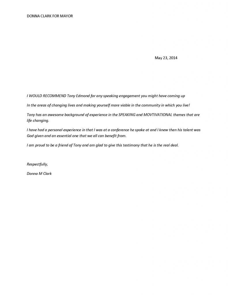 Donna Clark (Recommendation Letter)