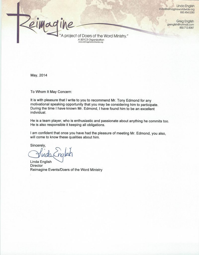 Linda English (Recommendation Letter)